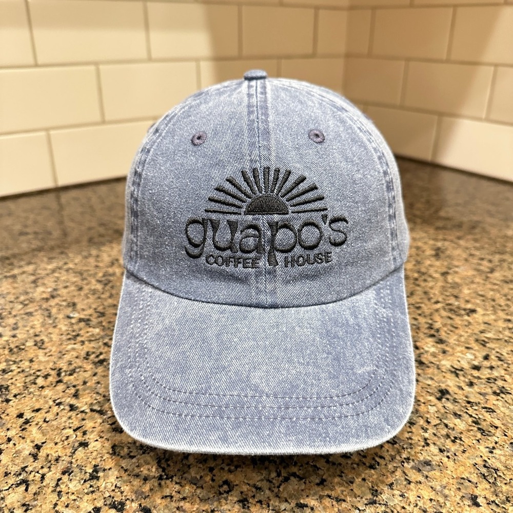 Guapo's Coffee House Washed Blue Denim Dad Augusta Hat One Size Adjustable